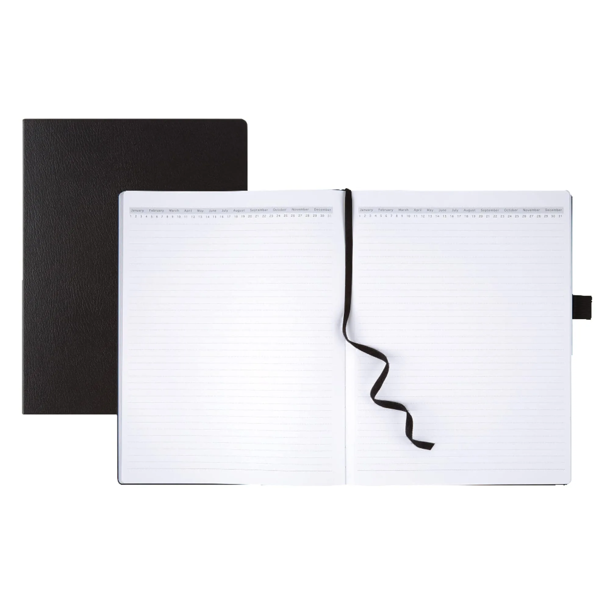 Office Depot® Brand Premium Hardcover Business Journal, 8 1/2" x 11", Narrow Ruled, 192 Pages (96 Sheets), Black