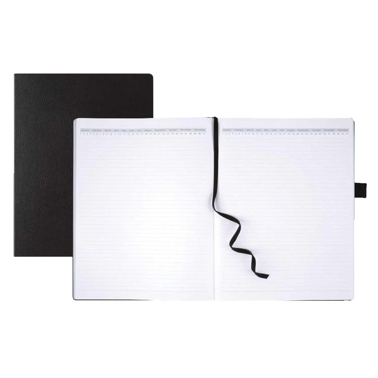 Office Depot® Brand Premium Hardcover Business Journal, 8 1/2" x 11", Narrow Ruled, 192 Pages (96 Sheets), Black