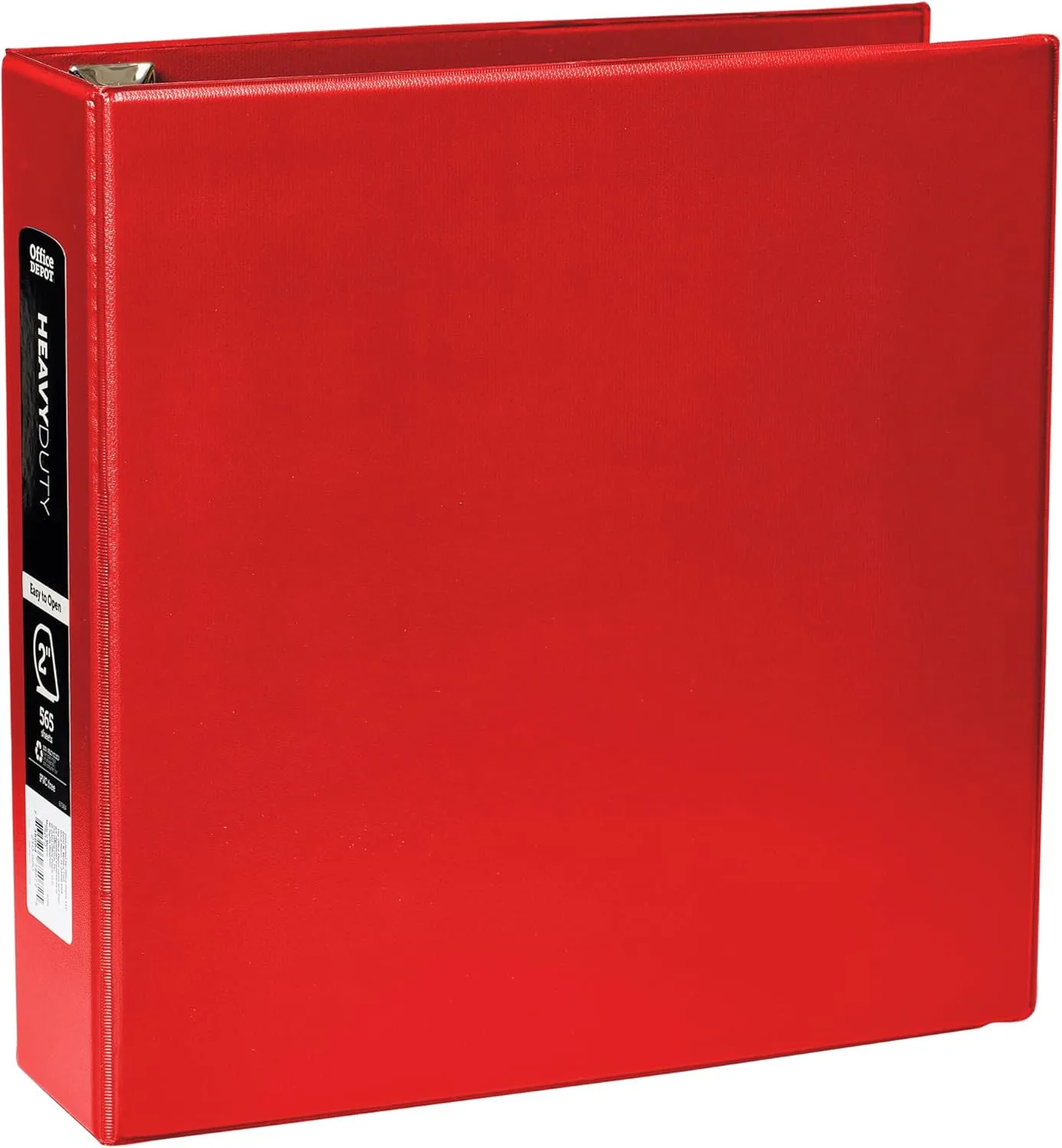 Office Depot Brand Heavy-Duty 3-Ring Binder, 2in D-Rings, Red