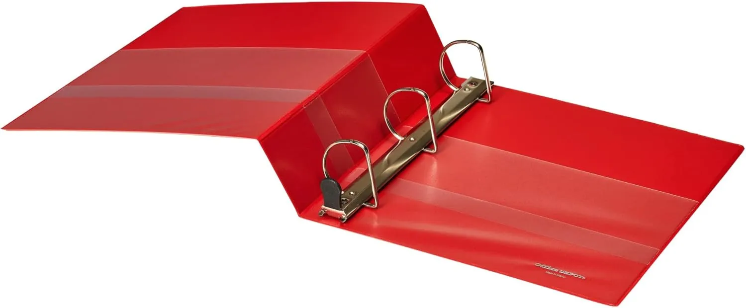 Office Depot Brand Heavy-Duty 3-Ring Binder, 2in D-Rings, Red