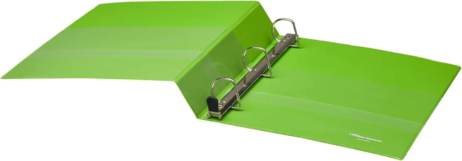 Office Depot Brand Heavy-Duty D-Ring View Binder, 1 1/2" Rings, 54% Recycled, Army Green