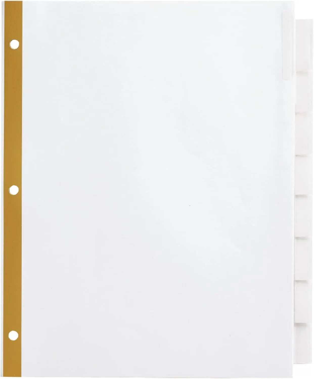 Office Depot Brand Insertable Dividers with Big Tabs, White, Clear Tabs, Set of 8