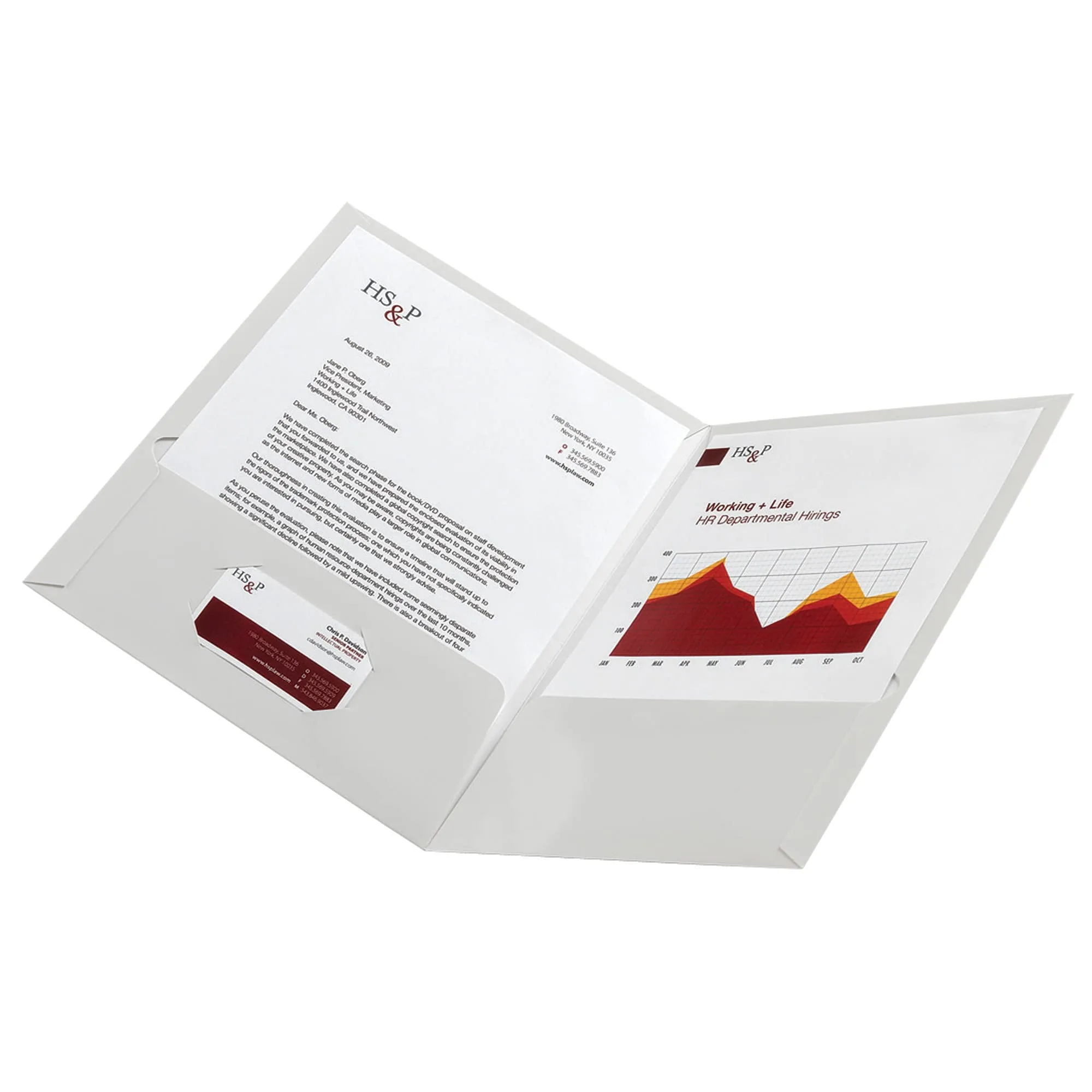 Office Depot® Brand Laminated Twin-Pocket Portfolios, White, Pack Of 10
