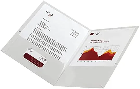 Office Depot® Brand Laminated Twin-Pocket Portfolios, White, Pack Of 10