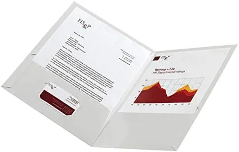 Office Depot® Brand Laminated Twin-Pocket Portfolios, White, Pack Of 10