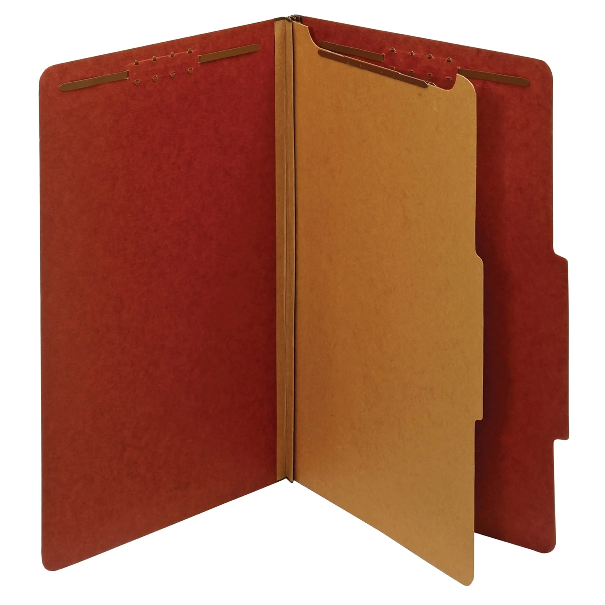 Office Depot 100% Recycled Classification Folders, 1 Divider, 1 3/4in. Expansion, Legal Size, Red, Box of 10, OD28775R