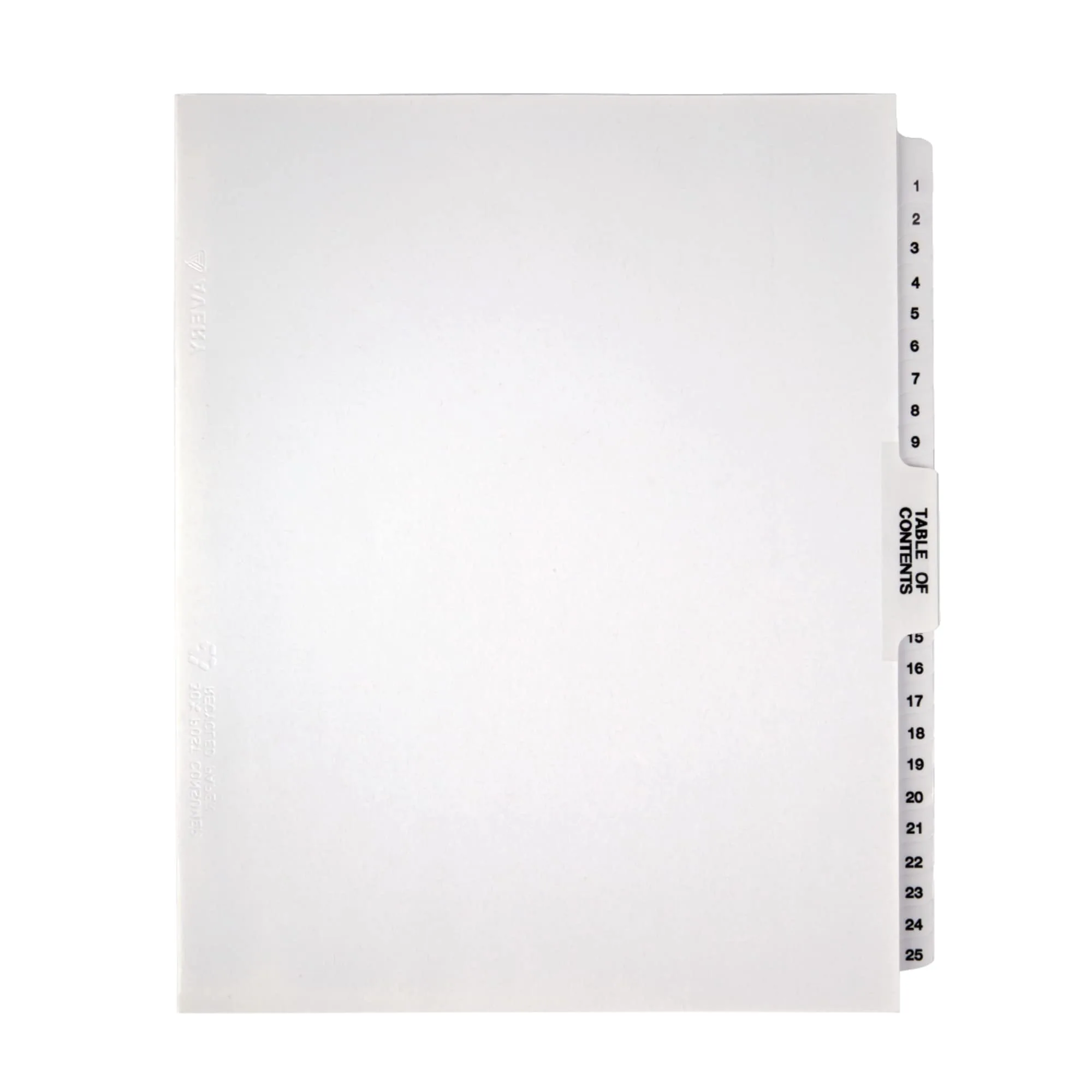 Office Depot Legal Index Unpunched Dividers with Laminated Tabs, Numbered 1-25