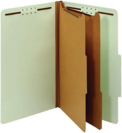 Office Depot Pressboard Classification Folders With Fasteners, Legal Size, 100% Recycled, Light Green, 10 pk, OD29076R