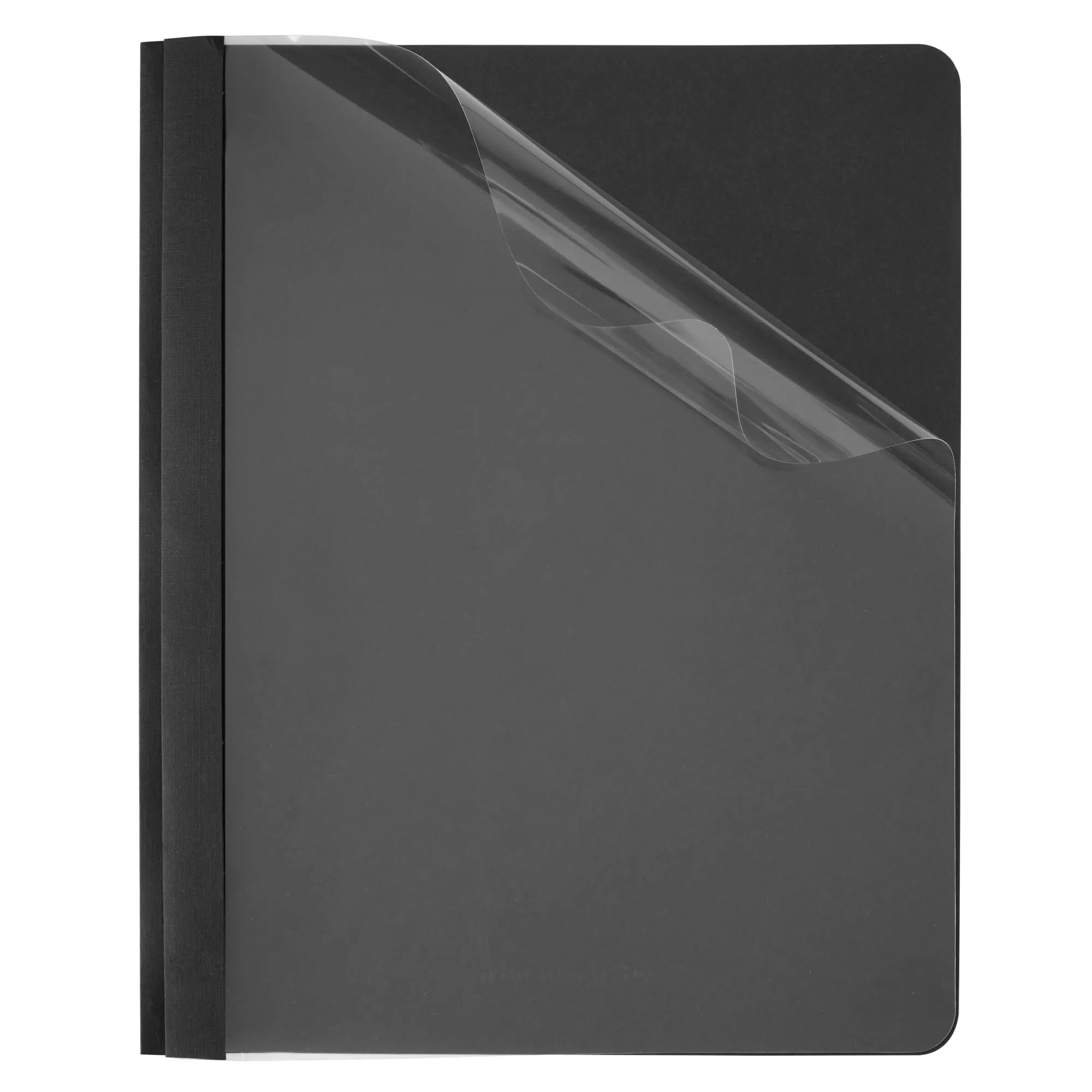 Office Depot Linen Clear-Front Report Covers, Black, Pack of 5, ODV767002
