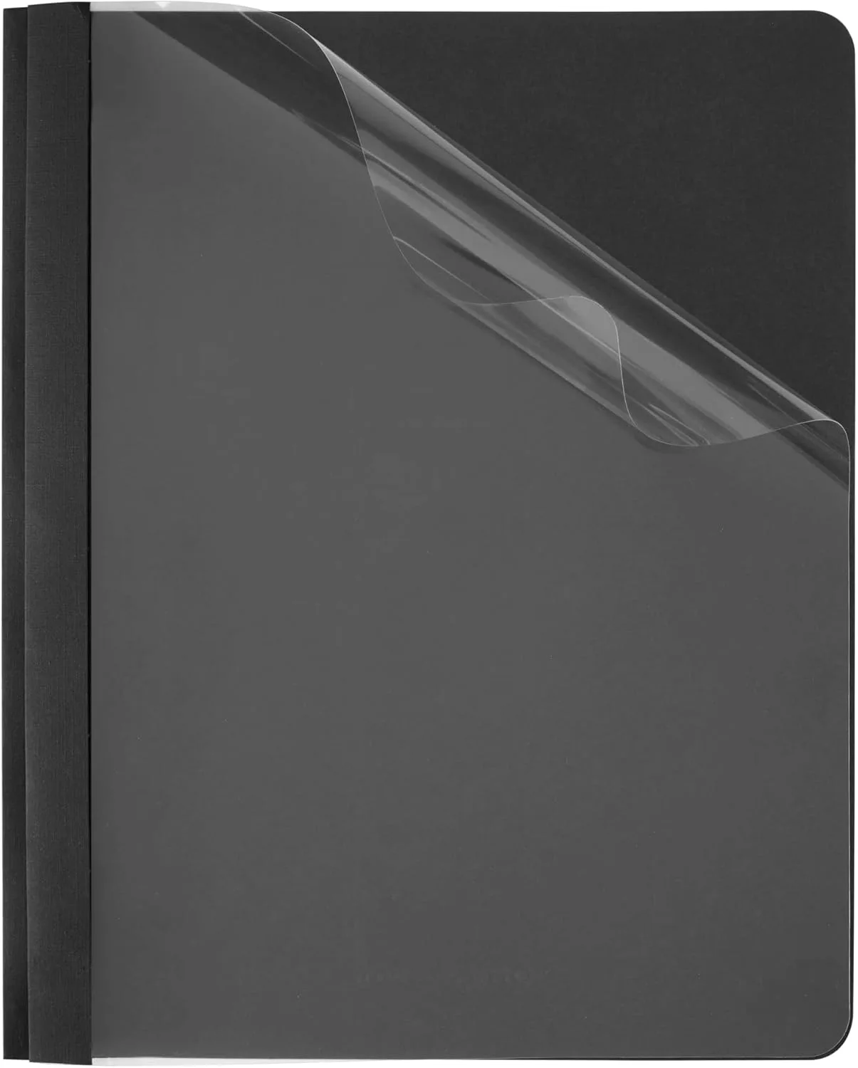 Office Depot Linen Clear-Front Report Covers, Black, Pack of 5, ODV767002