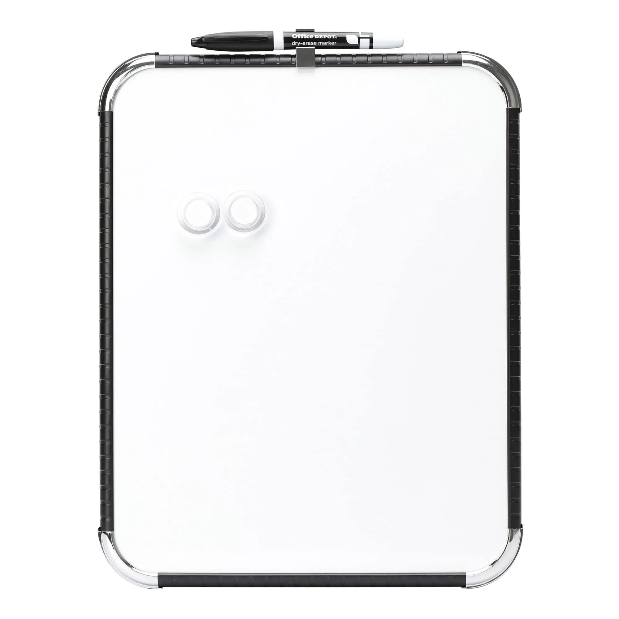 Office Depot Magnetic Dry-Erase Board, 11" x 14", White Board, Black Plastic Frame