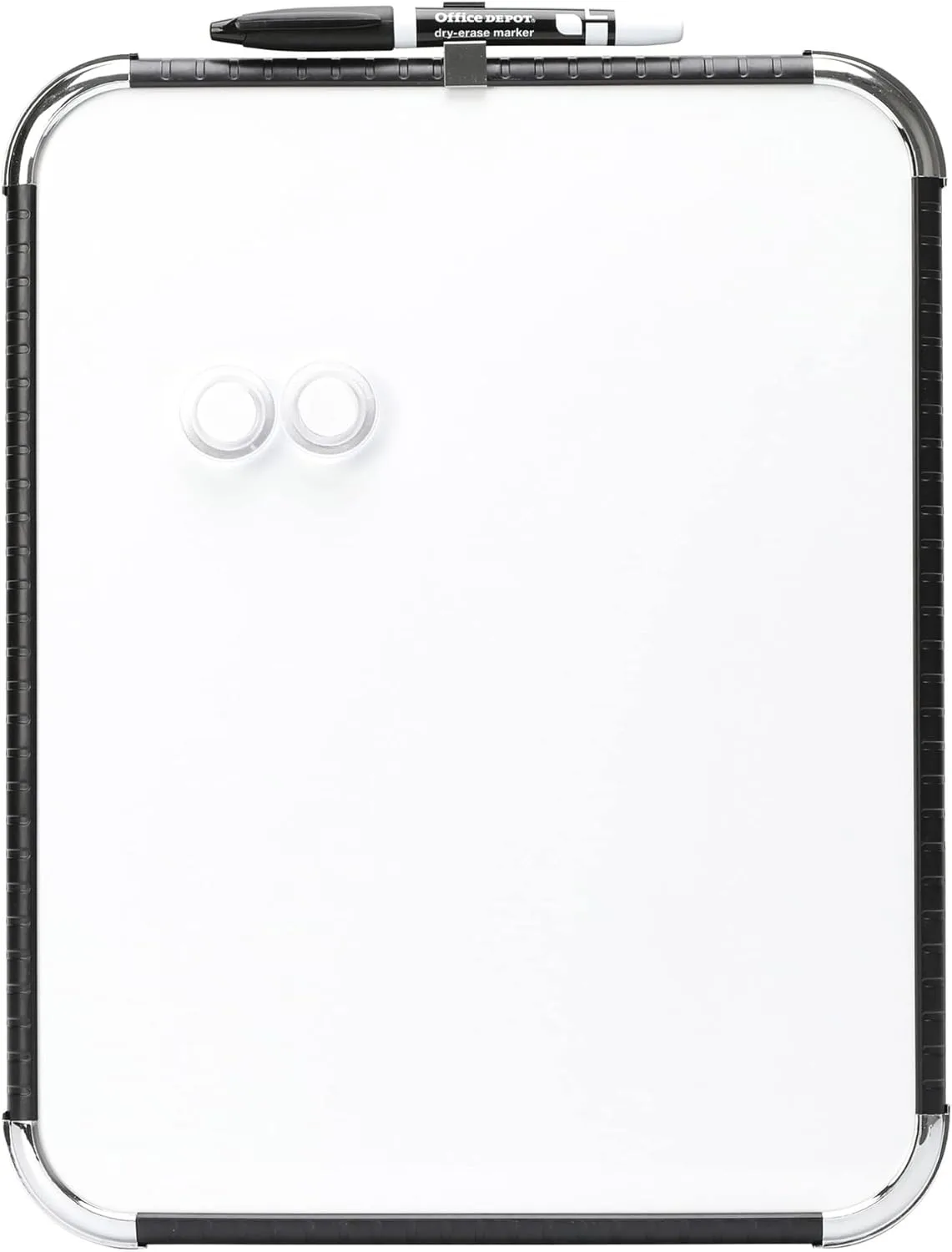 Office Depot Magnetic Dry-Erase Board, 11" x 14", White Board, Black Plastic Frame