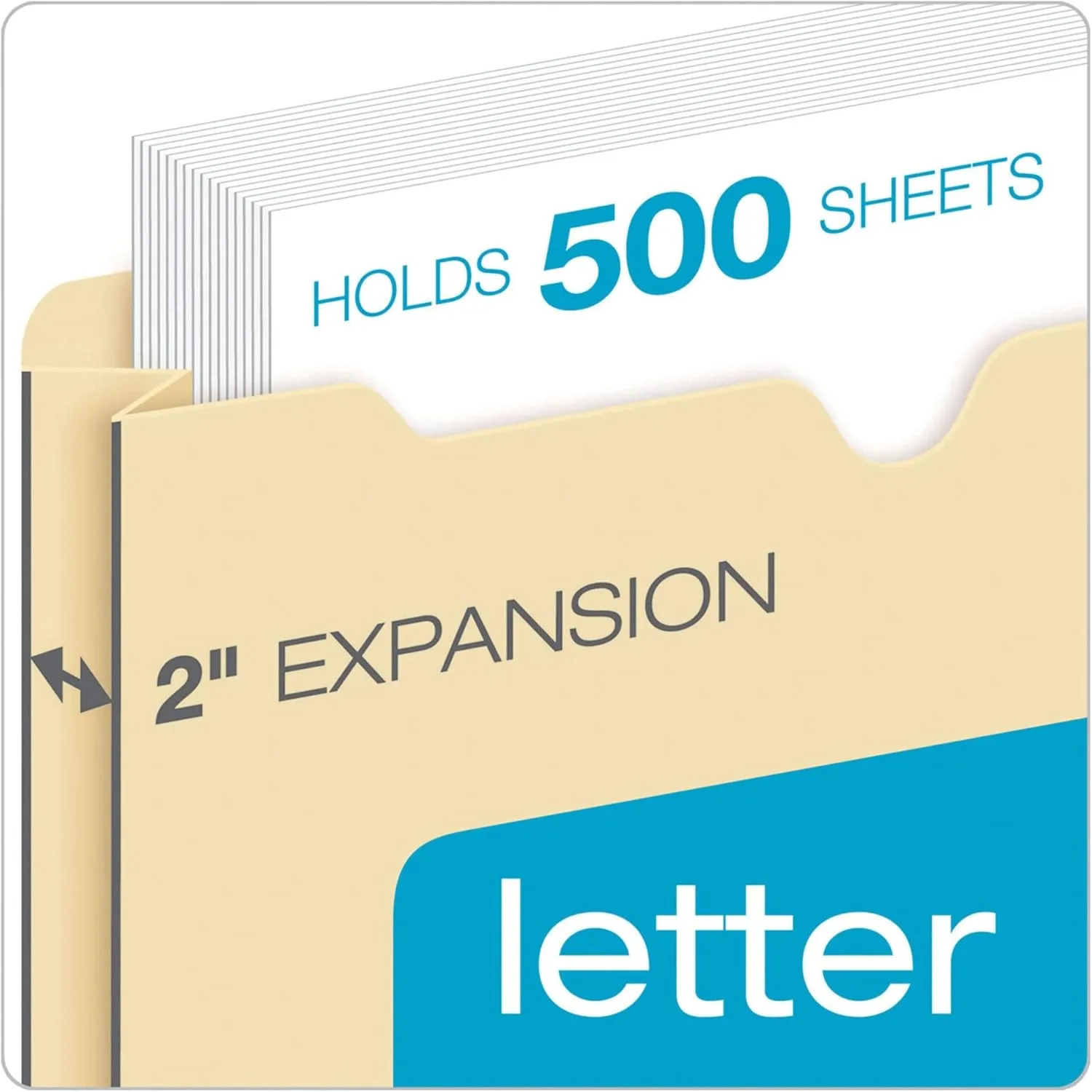 Office Depot Manila Double-Top File Jackets, 2in Expansion, Letter Size, Pack of 25