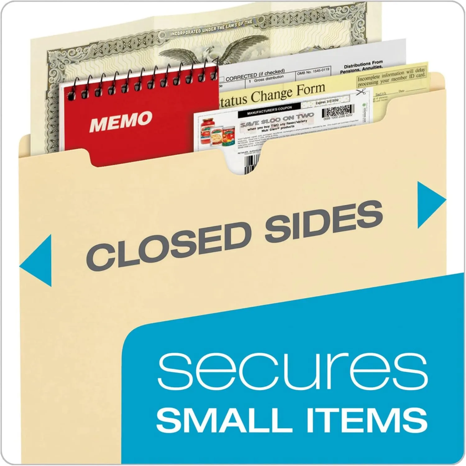 Office Depot® Brand Manila File Jackets, Reinforced Tab, 8 1/2" x 11", Box of 100 File Jackets
