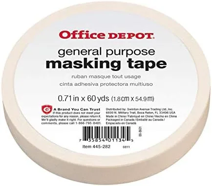 Office Depot General-Purpose Masking Tape, 3/4 in x 60 yd