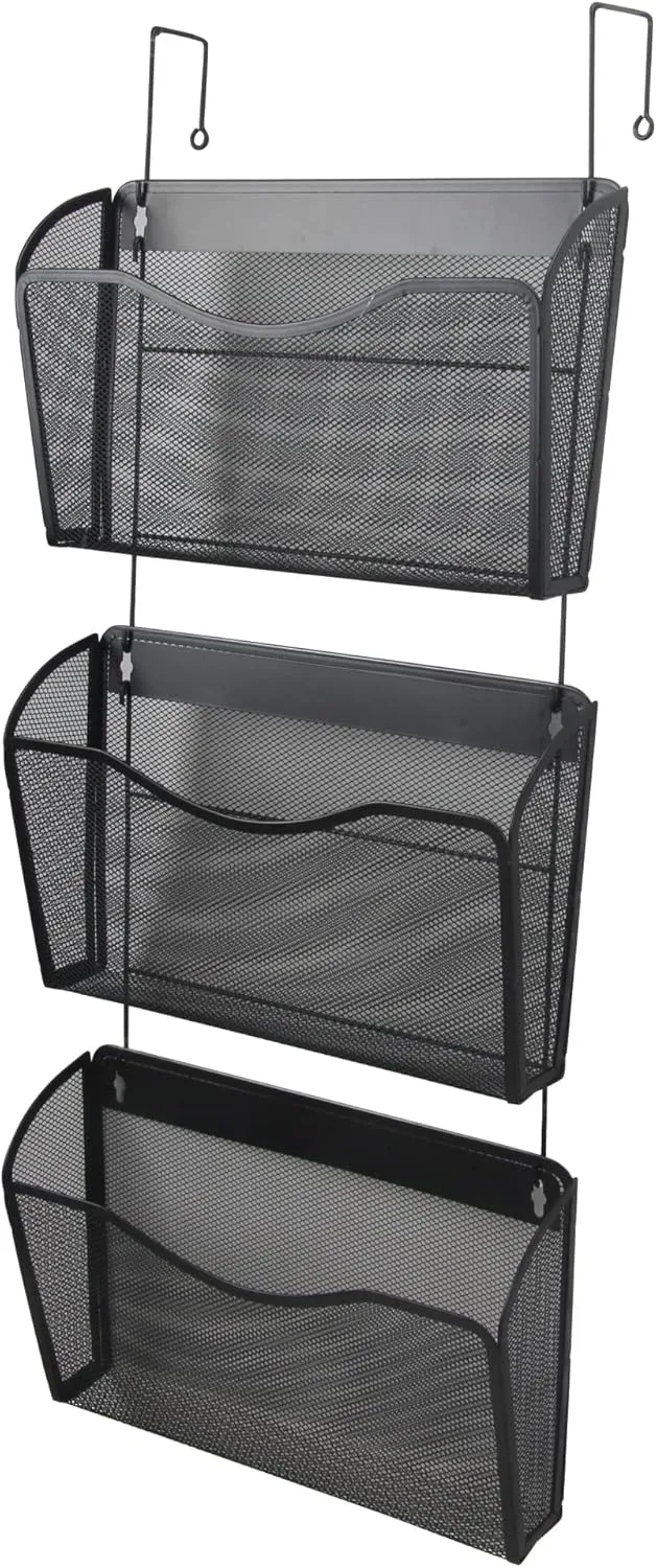Office Depot® Brand Mesh Hanging Wall Files, Black, Pack Of 3 Files