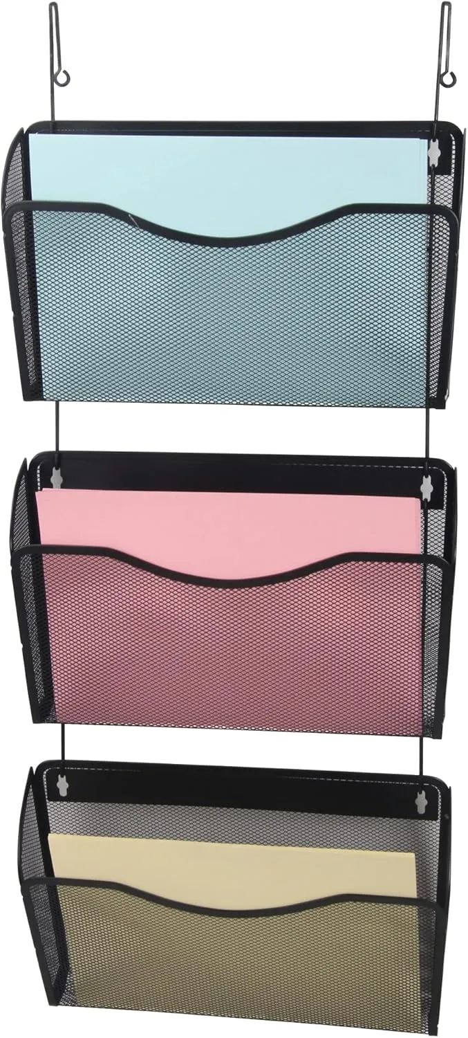 Office Depot® Brand Mesh Hanging Wall Files, Black, Pack Of 3 Files