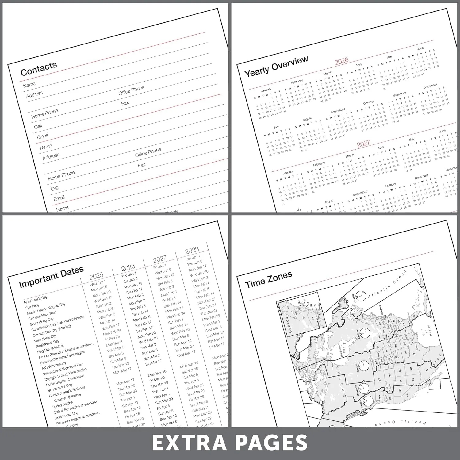 Office Depot Brand Monthly Planner, 8 1/2" x 11", Silver, January 2026 to December 2026, OD00163026