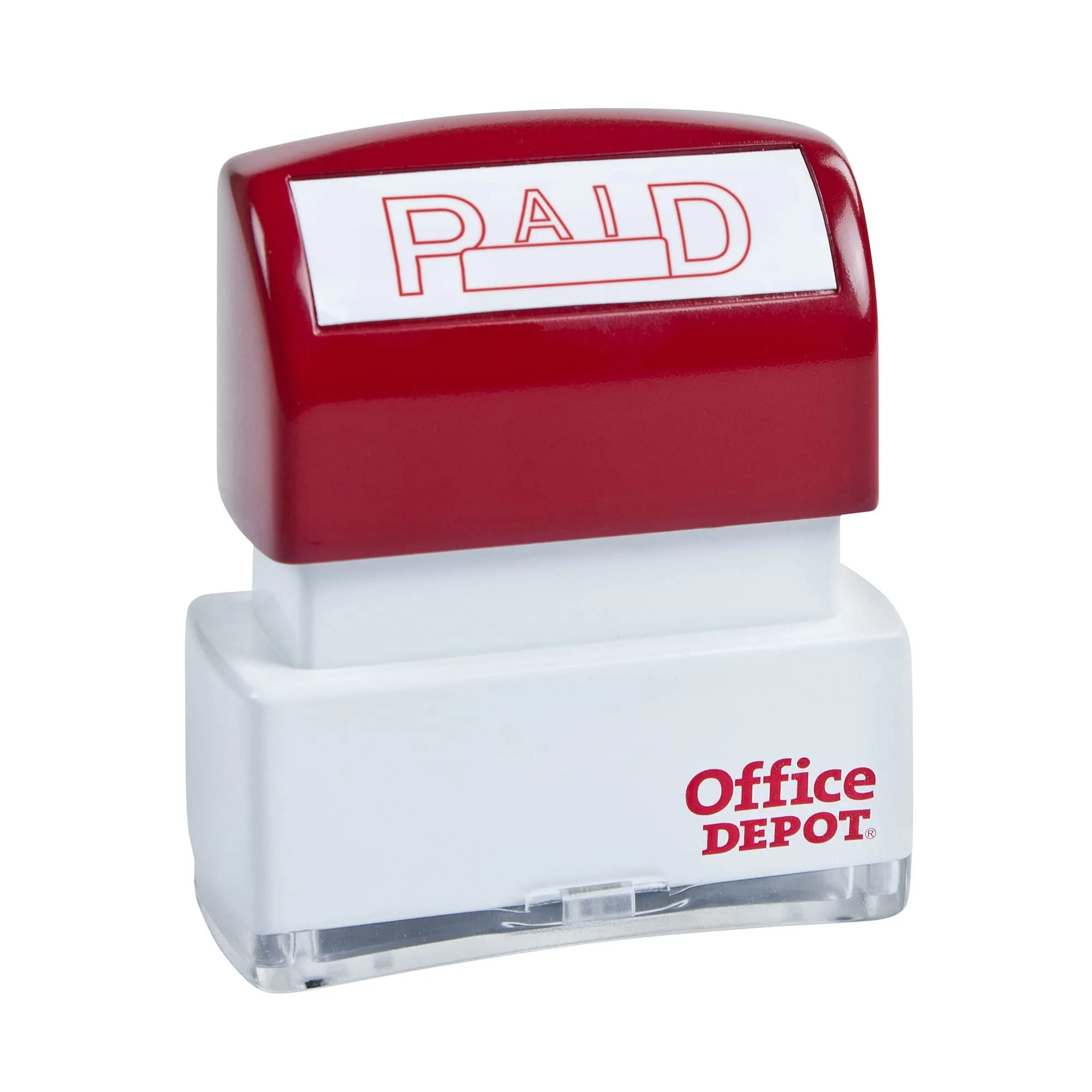 Office Depot Pre-Inked Message Stamp 'Paid' Red - 035563