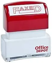 Office Depot Pre-Inked Message Stamp - Faxed, Red