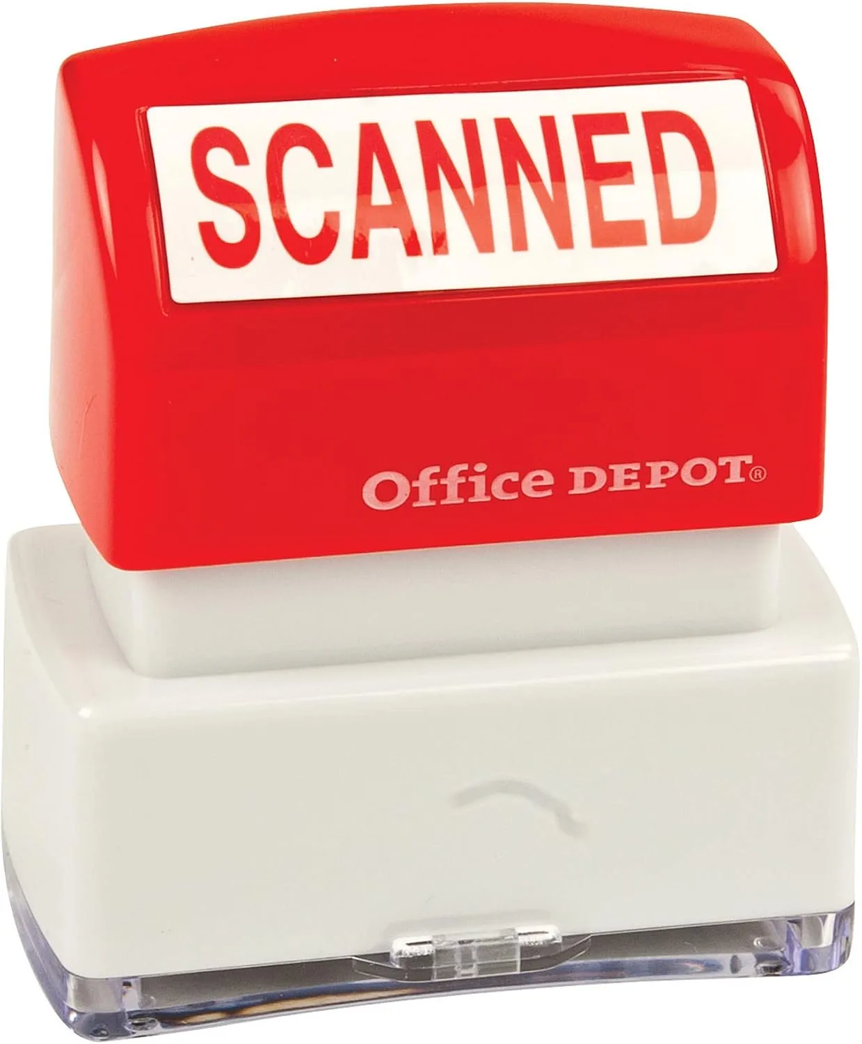 Office Depot Pre-Inked Message Stamp, Scanned, Red, 034211