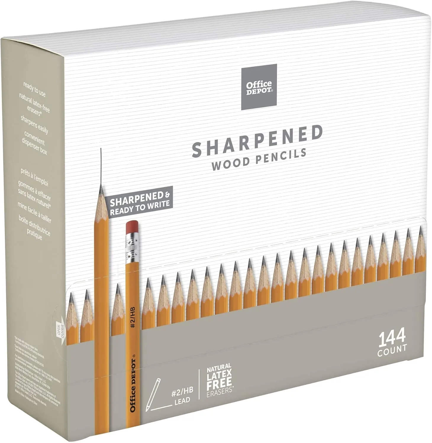 Office Depot® Brand Gravity Feed Woodcase Pre-Sharpened Pencils, 2.2 mm, HB Hardness, Yellow, Box Of 144 Pencils