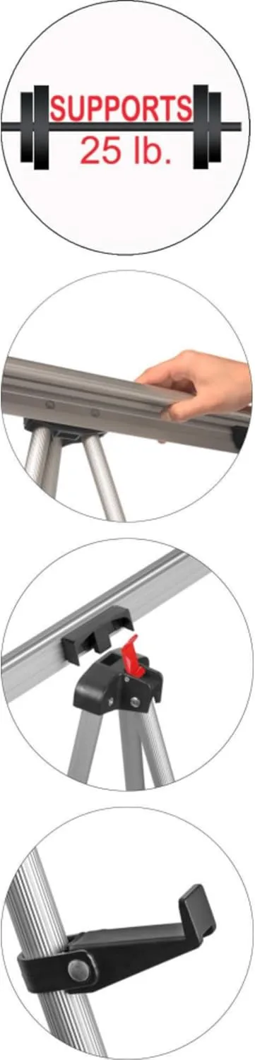 Office Depot Brand Presentation Easel, 35-1/2in-65inH, Silver With Chart Holder
