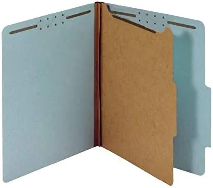 Office Depot Pressboard Classification Folders With Fasteners, Letter Size, 100% Recycled, Light Blue, 10 pk, OD23730R