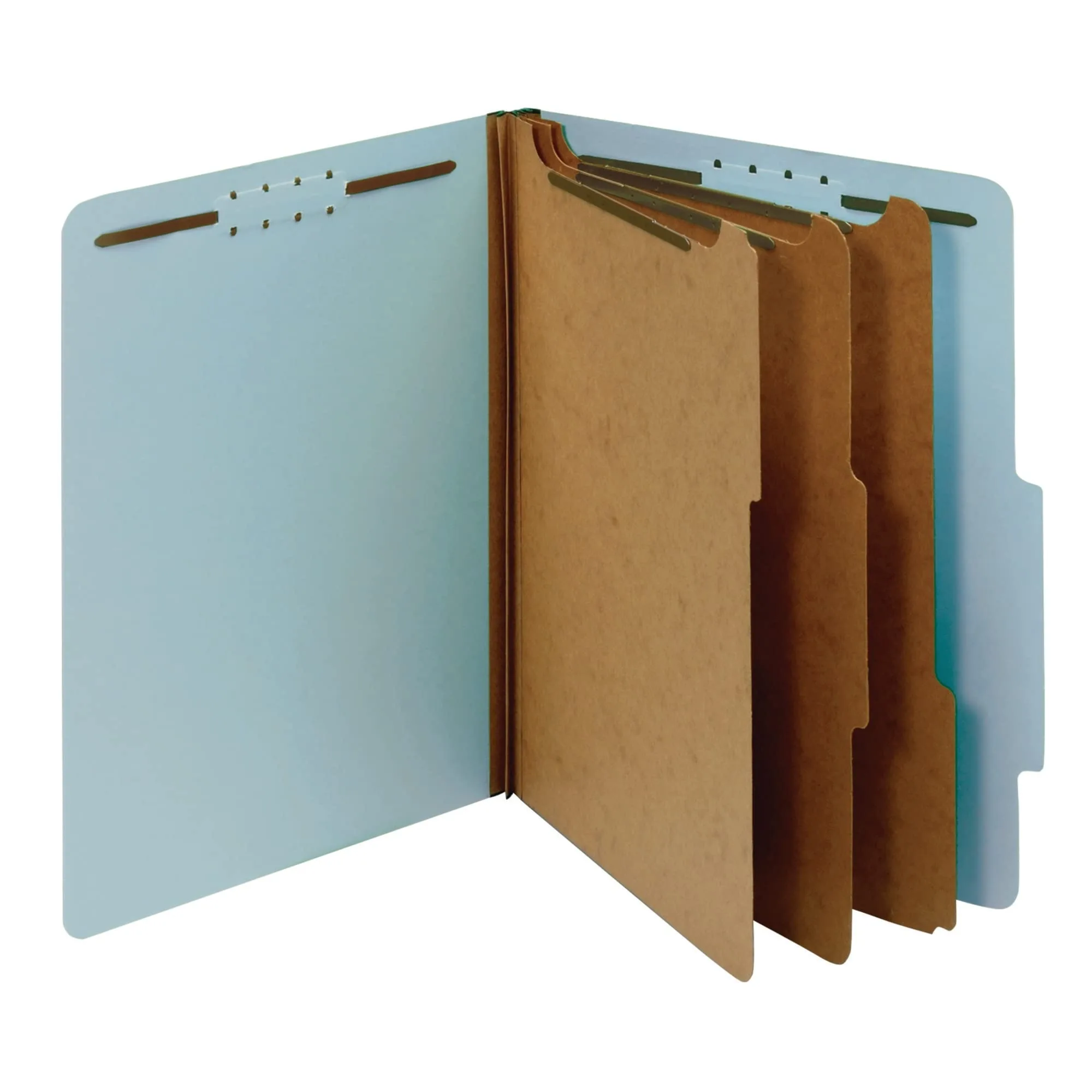 Office Depot Pressboard Classification Folders With Fasteners, Letter Size, 100% Recycled, Light Blue, pk Of 10, OD24094
