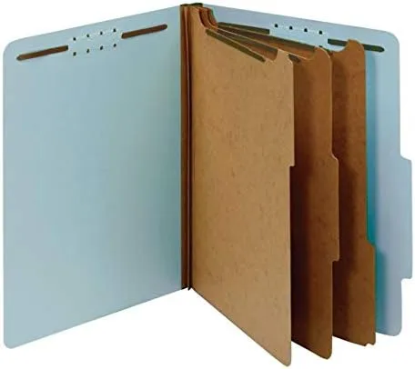 Office Depot Pressboard Classification Folders With Fasteners, Letter Size, 100% Recycled, Light Blue, pk Of 10, OD24094