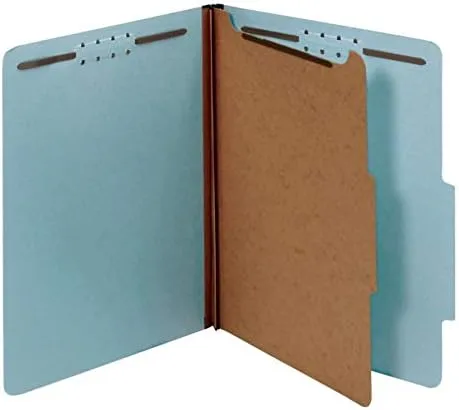 Office Depot Pressboard Classification Folders With Fasteners, Legal Size, Light Blue, Pack of 10