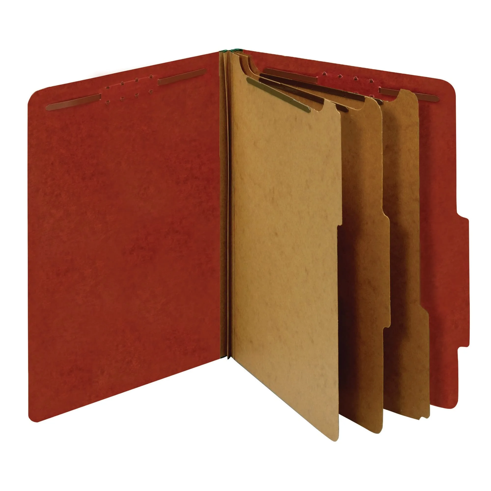 Office Depot Pressboard Classification Folders with Fasteners, Letter Size, 100% Recycled, Red, Pack of 10 (OD24092)