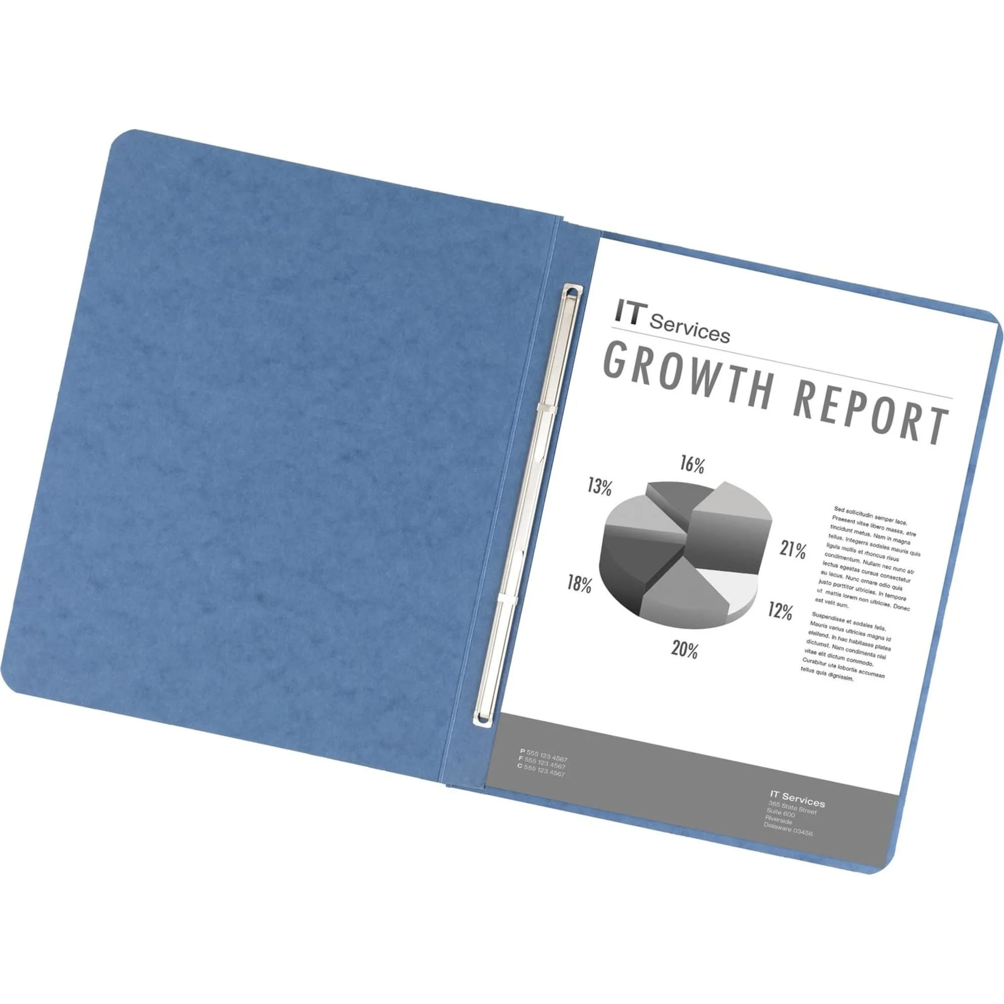 Office Depot Pressboard Report Covers With Fasteners, 50% Recycled, Light Blue, Pack Of 5, A7021531