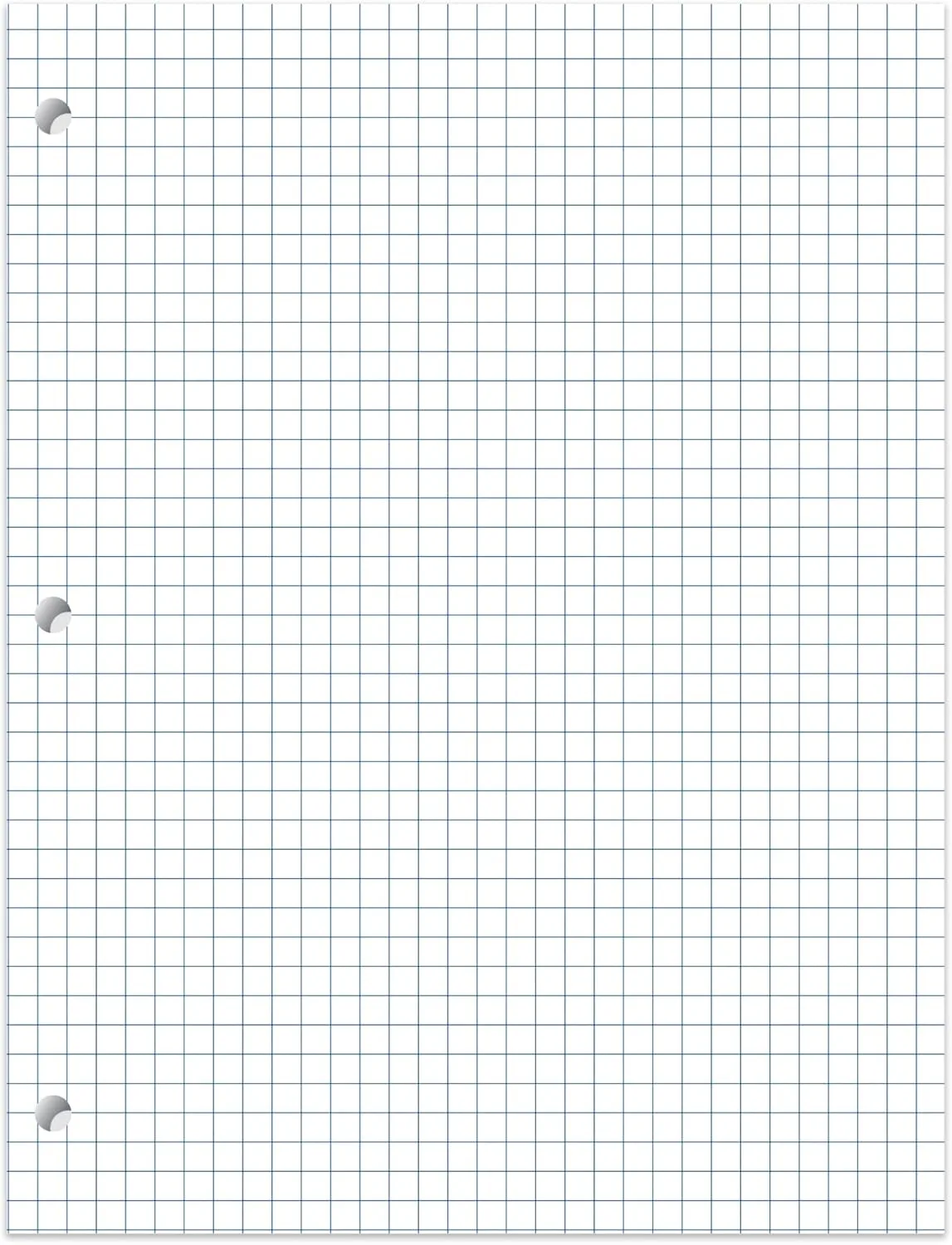 Office Depot Brand Notebook Filler Paper, 8" x 10-1/2", Quadrille Ruled, White, Pack Of 400 Sheets