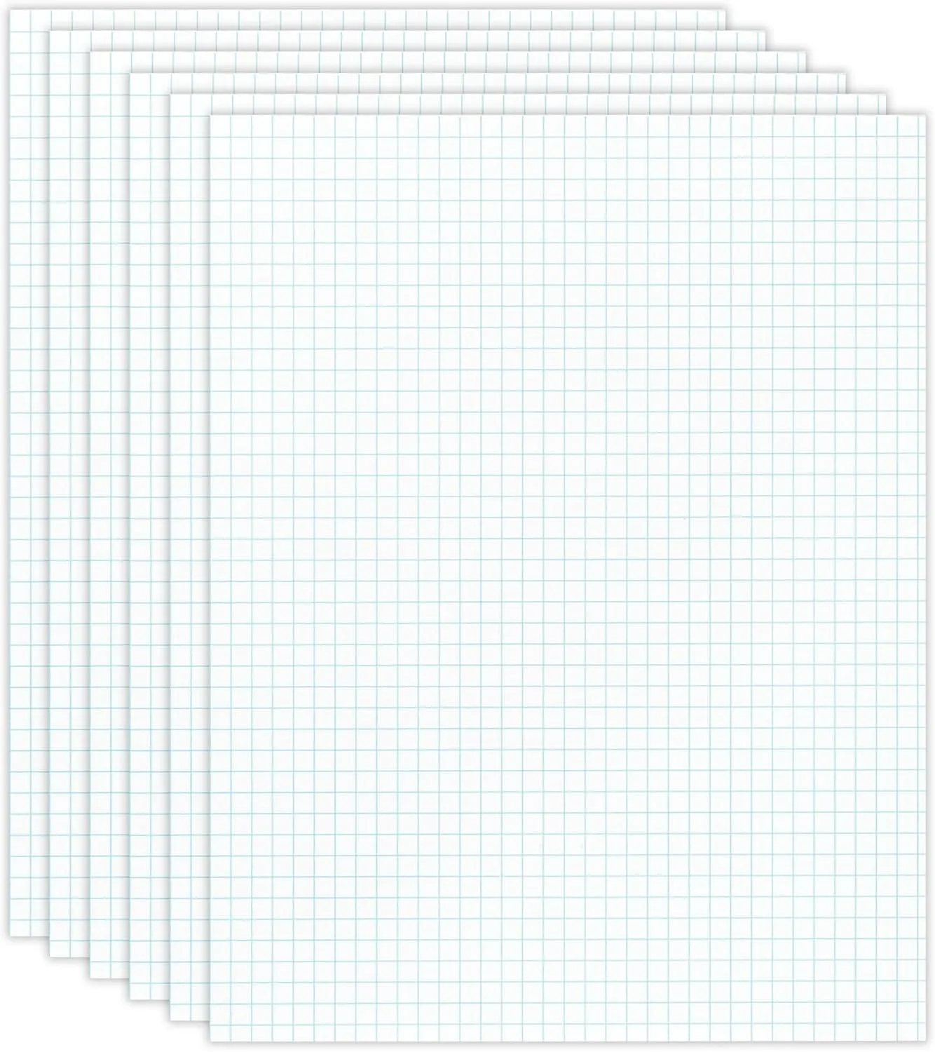 Office Depot Brand Quadrille Pads, 4 x 4 Squares/Inch, 50 Sheets, White, Pack Of 6