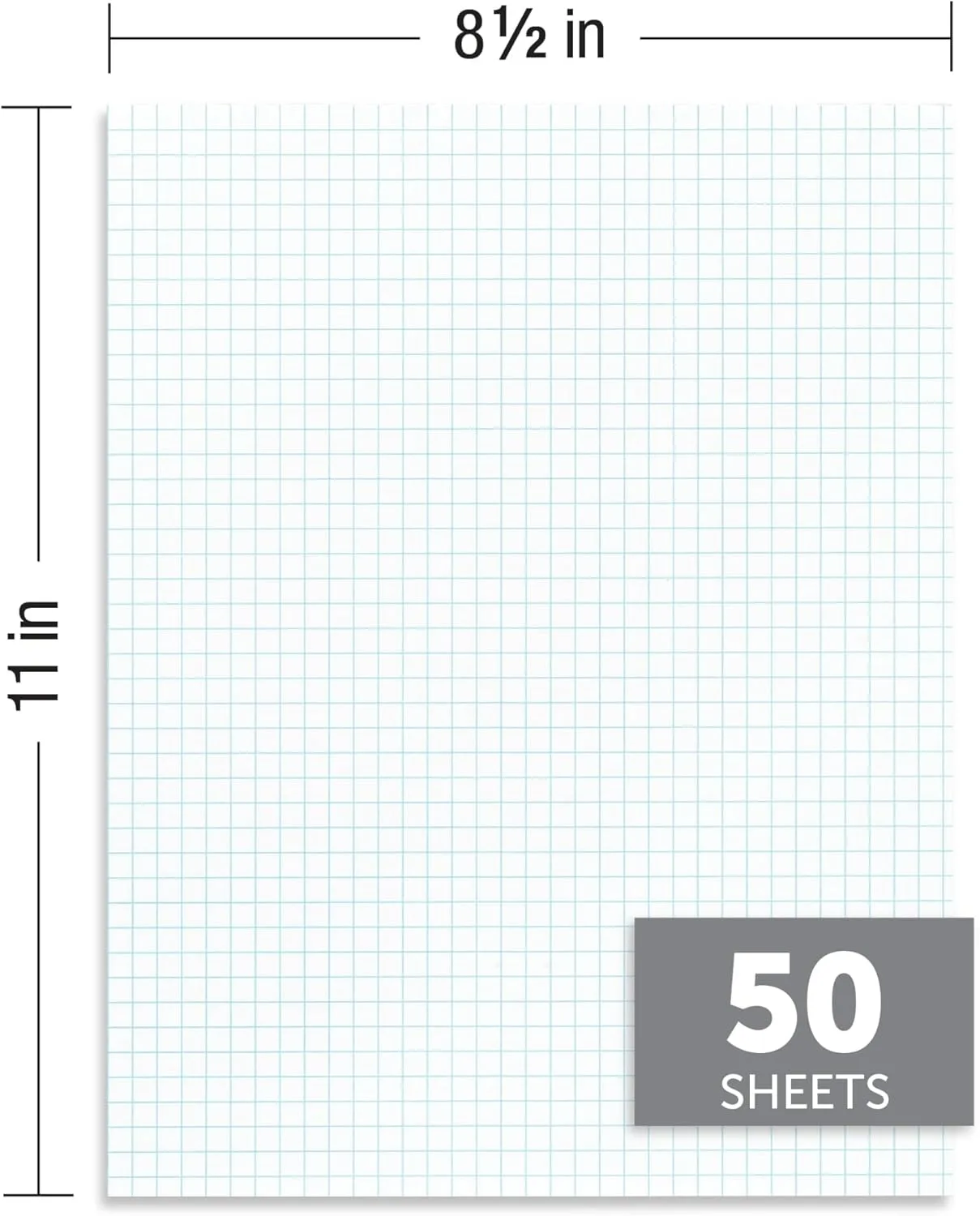 Office Depot Brand Quadrille Pads, 4 x 4 Squares/Inch, 50 Sheets, White, Pack Of 6