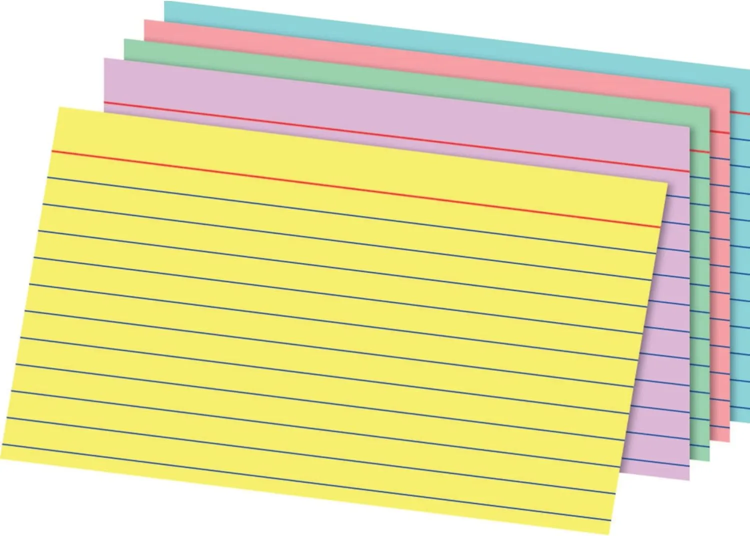 Office Depot Brand Rainbow Index Cards, Ruled, 5in x 8in, Assorted Colors, Pack Of 100