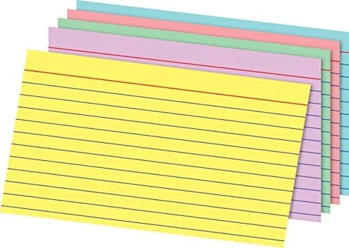 Office Depot Brand Rainbow Index Cards, Ruled, 5in x 8in, Assorted Colors, Pack Of 100