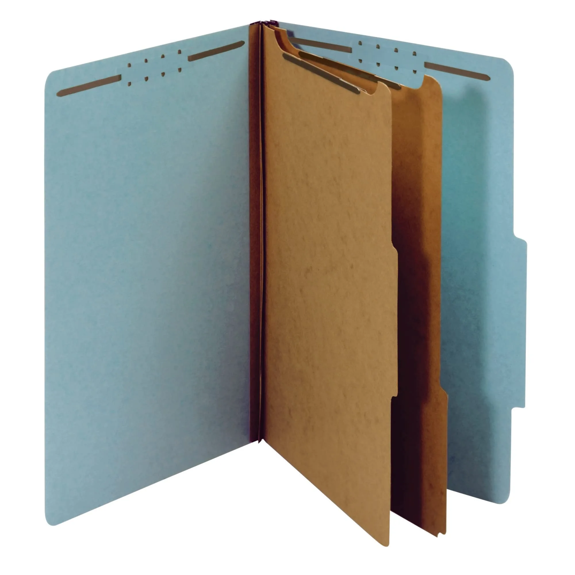 Office Depot 100% Recycled Classification Folders, 2 Dividers, 2.5in Expansion, Legal Size, Light Blue, 10 pk, OD29030R