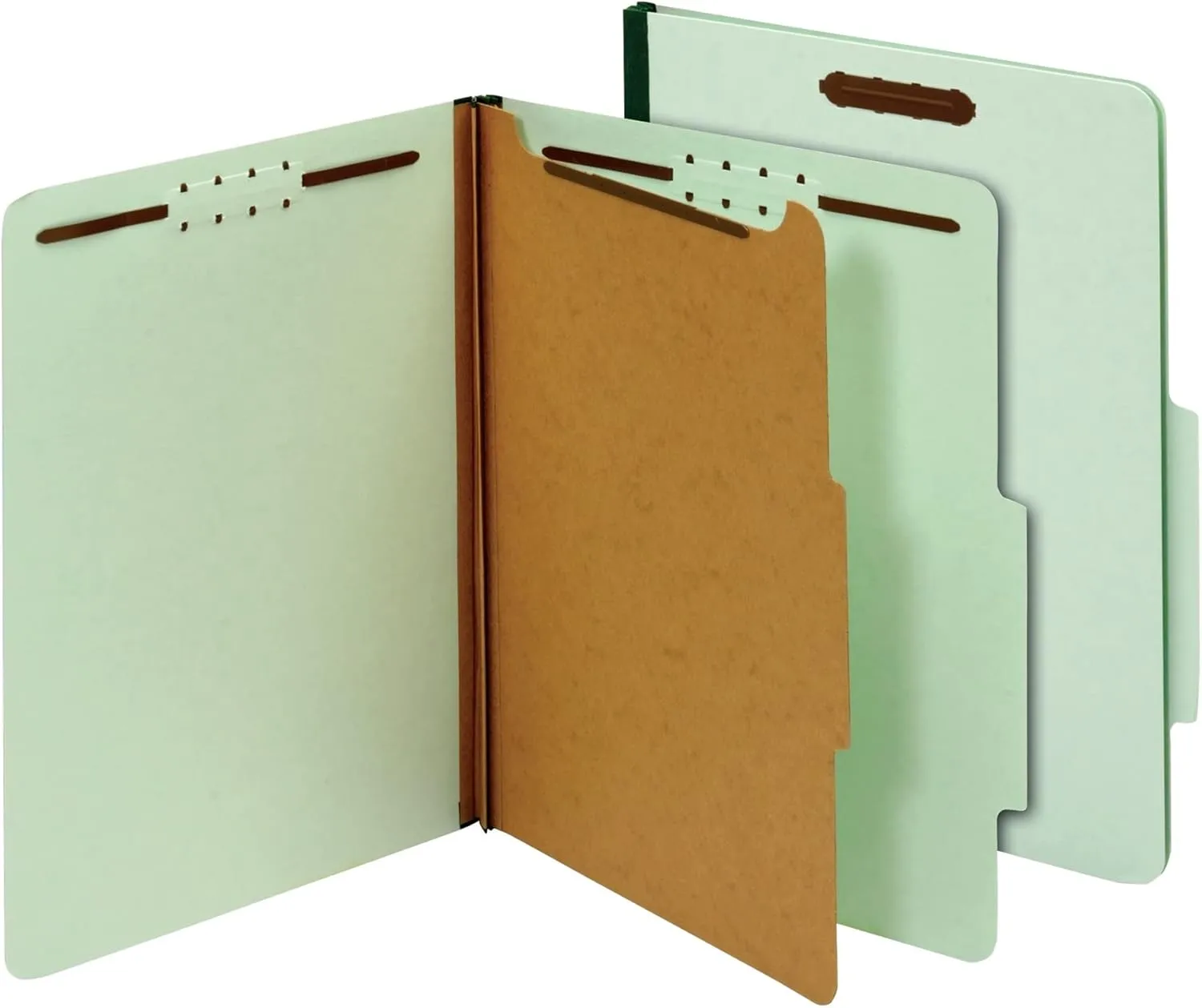 Office Depot 100% Recycled Classification Folders, 1 Divider, 1 3/4in Expansion, Letter Size, Light Green, 10 pk, OD23776R
