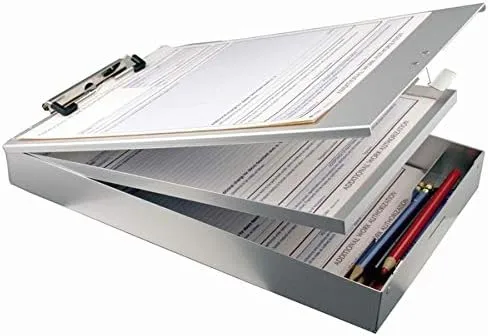 Office Depot Brand Dual Form Holder Storage Clipboard, 89% Recycled, 14in x 9in, Aluminum