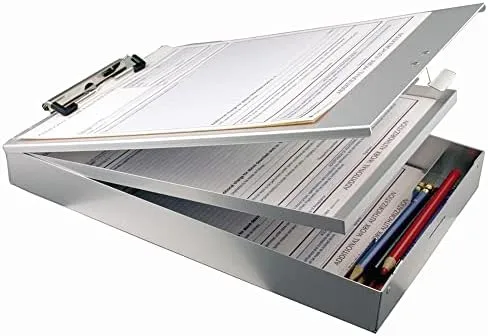 Office Depot Brand Dual Form Holder Storage Clipboard, 89% Recycled, 14in x 9in, Aluminum