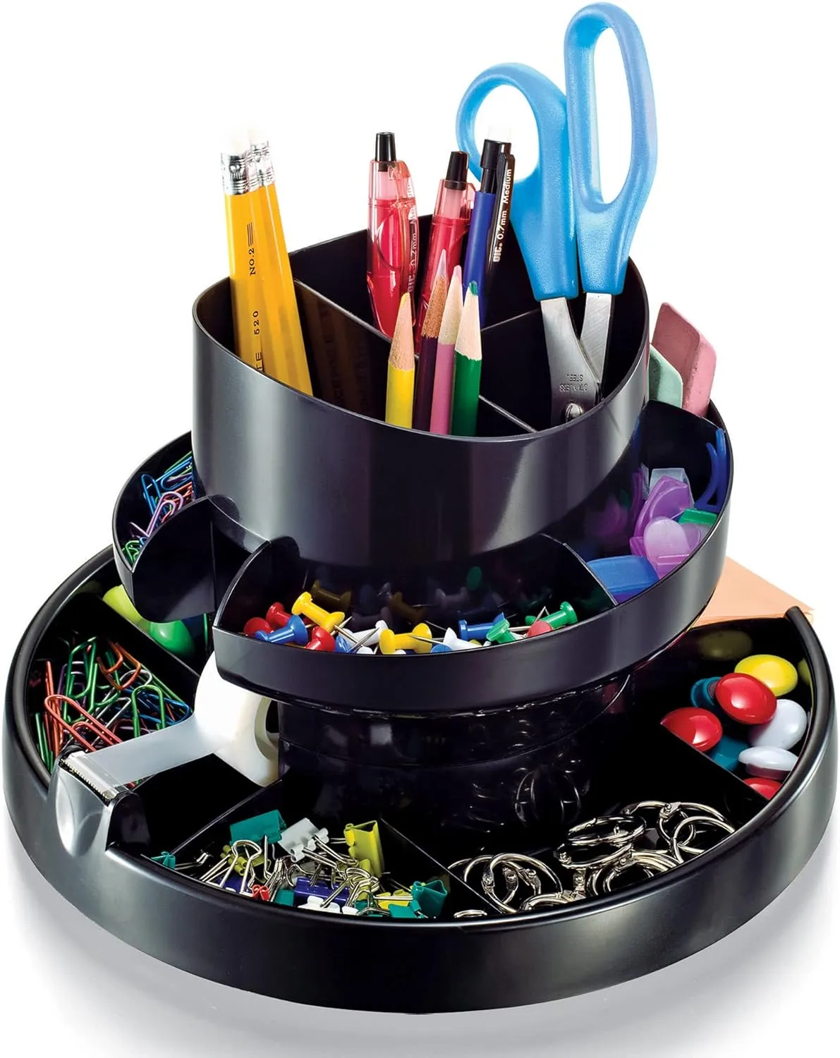 Office Depot 30% Recycled Deluxe Rotary Organizer, Black - 10417