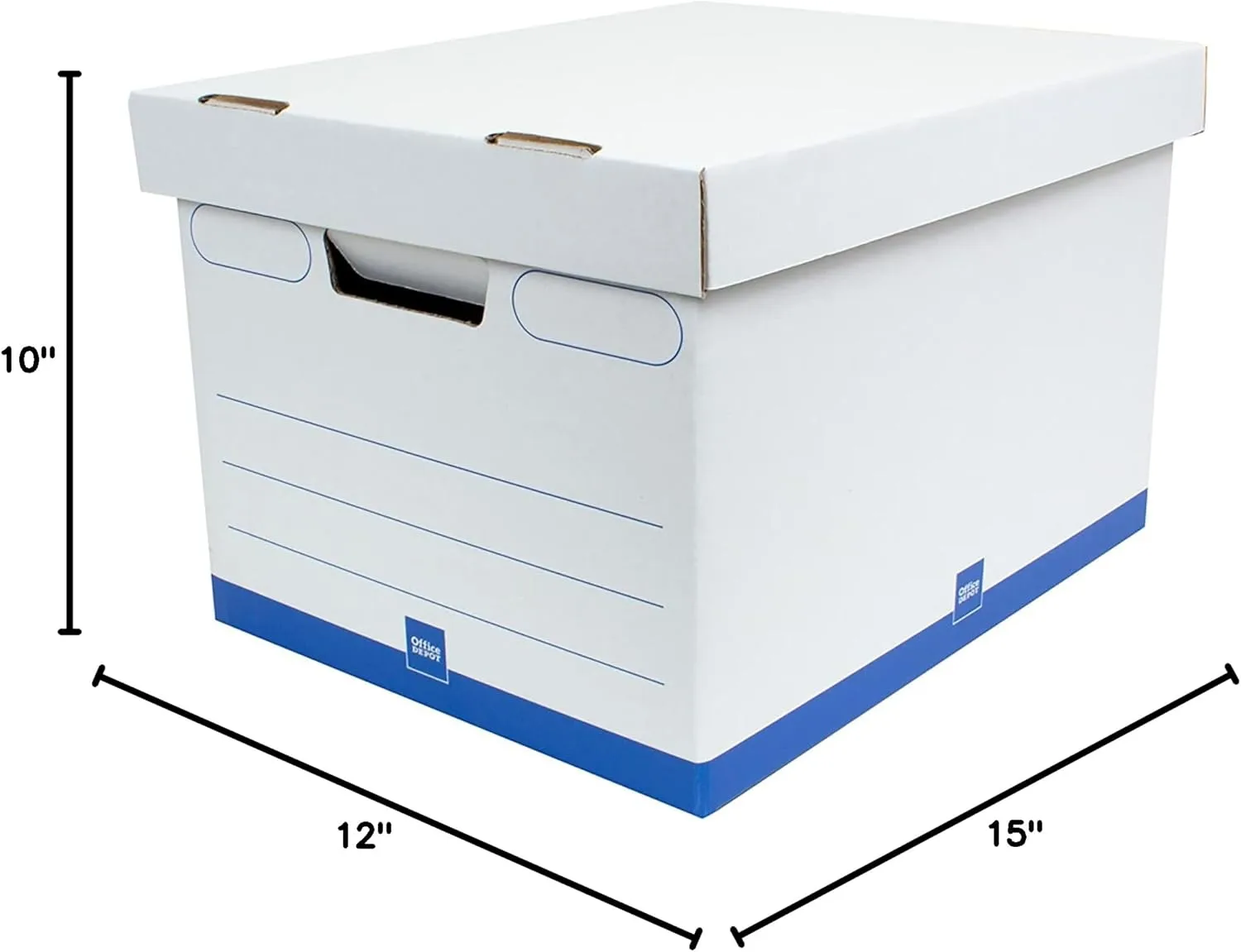 Office Depot 60% Recycled Quick Set-Up Storage Boxes, Letter/Legal, 15 x 12 x 10 in, Pack of 12