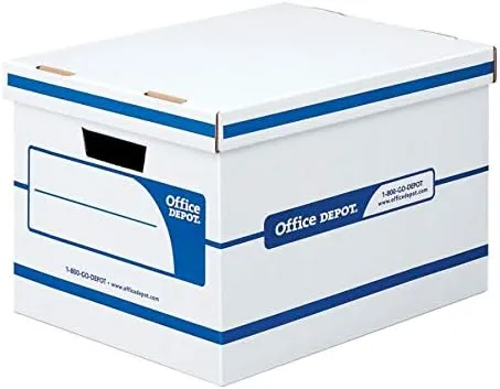 Office Depot 60% Recycled Quick Set-Up Storage Boxes, Letter/Legal, 15 x 12 x 10 in, Pack of 12