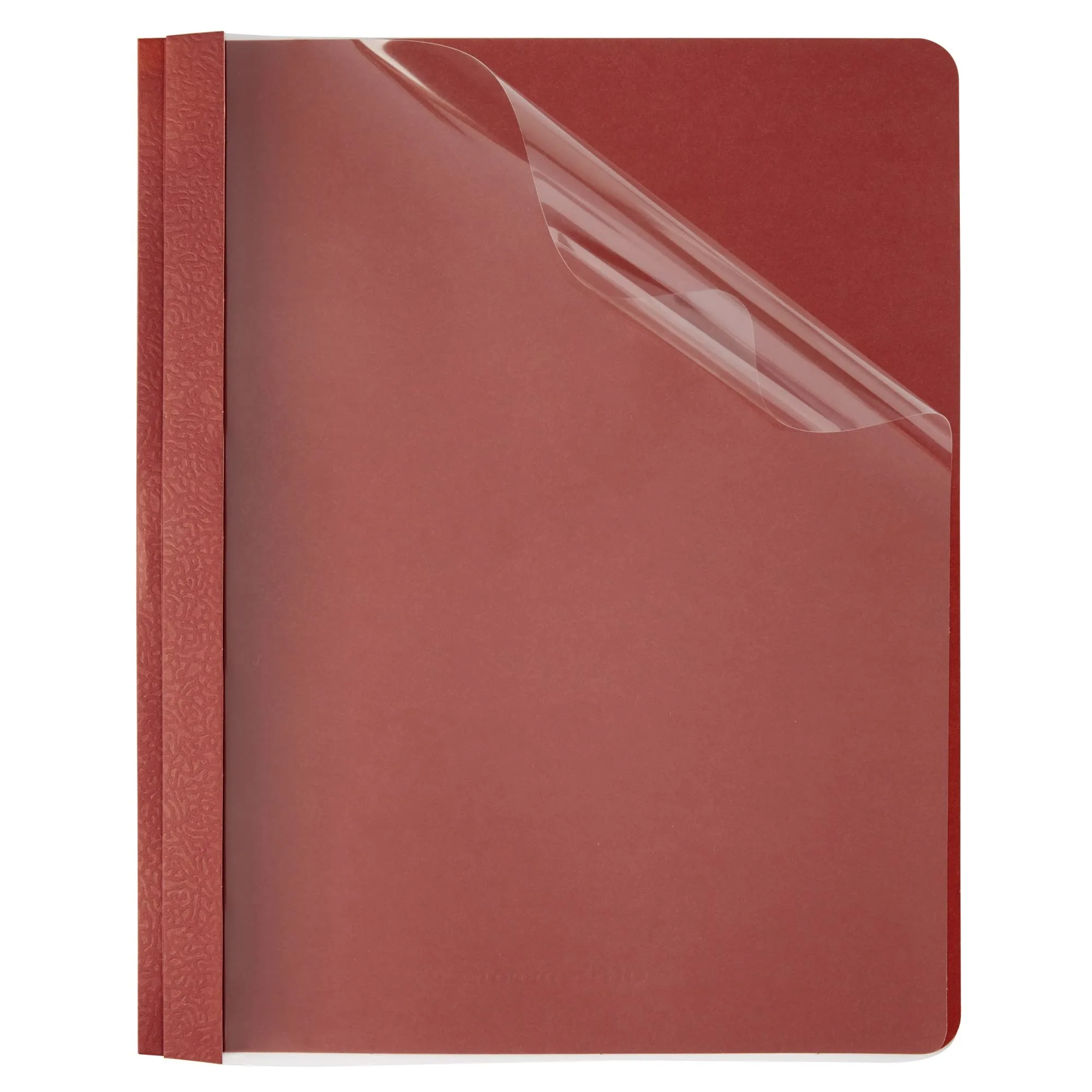 Office Depot Leatherette Clear-Front Report Covers, Red, Pack of 10, OD55881