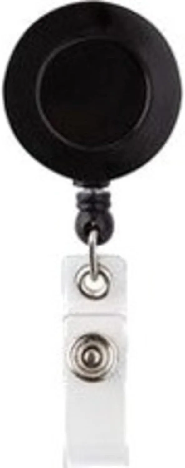 Office Depot Retracting ID Card Reels, Black, Pack Of 12, XS005001A