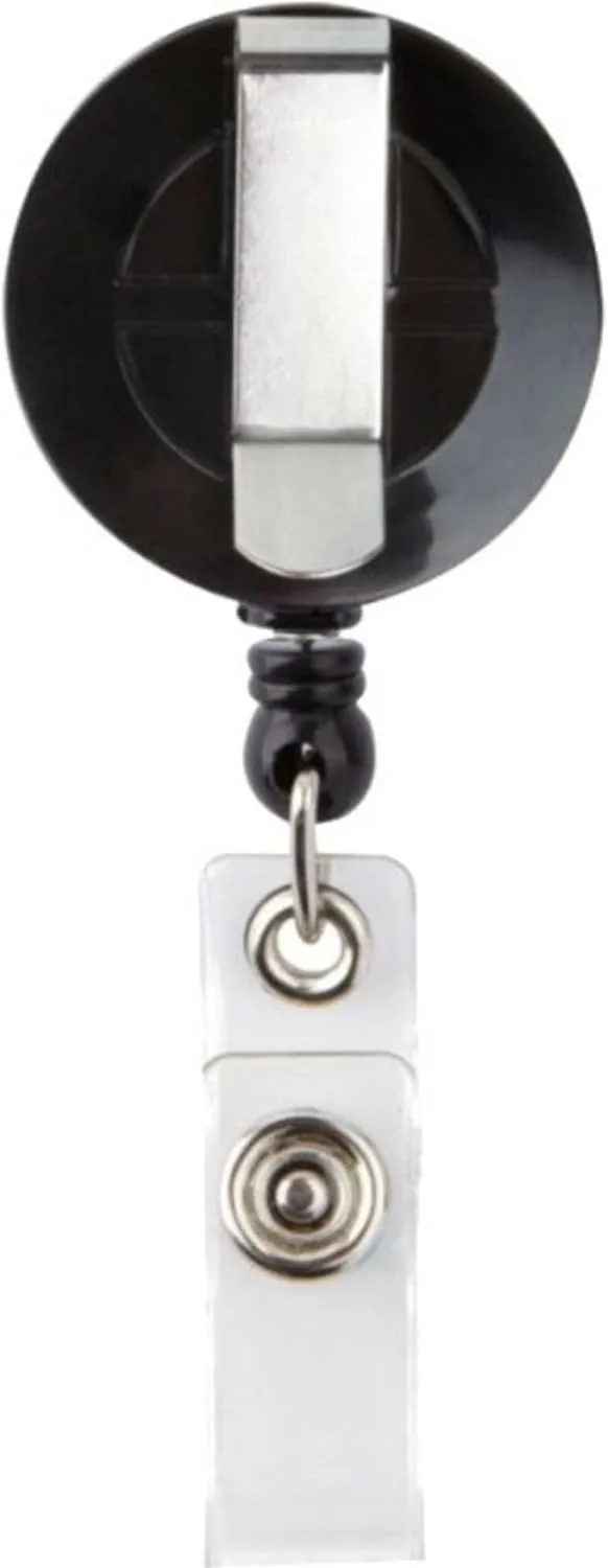 Office Depot Retracting ID Card Reels, Black, Pack Of 12, XS005001A