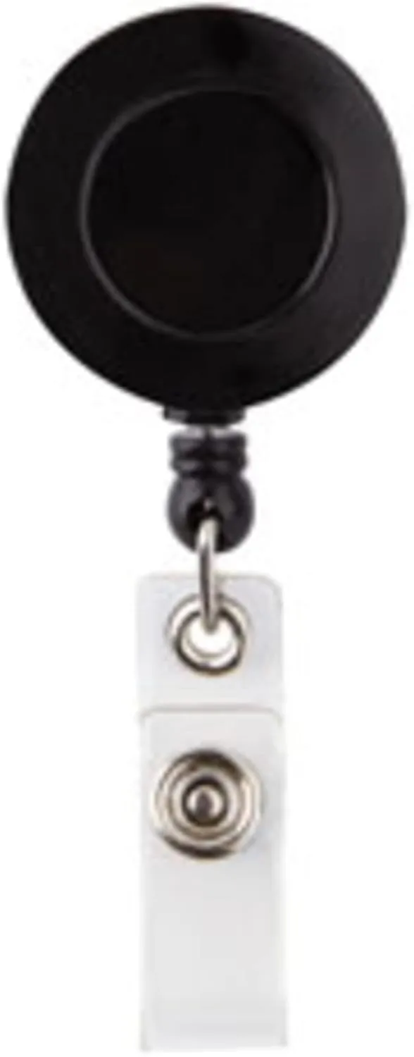 Office Depot Retracting ID Card Reels, Black, Pack Of 12, XS005001A