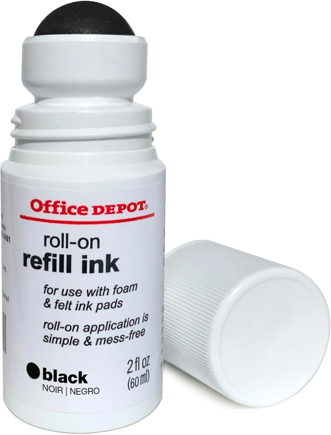 Office Depot Roll On Ink, 2 Oz., Black, 032528